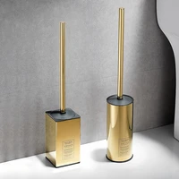 luxurious gold toilet brush wall mountedfloor toilet brush holder no dead ends cleaning tools household bathroom accessories
