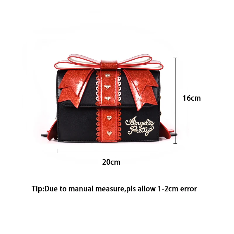 Женская сумка через плечо квадратная из искусственной кожи с цепочкой и бантом