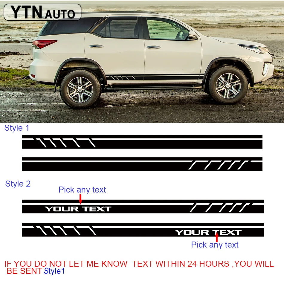 Стикер для автомобиля 2 шт. гонок Полоска Стайлинг боковая дверь графический