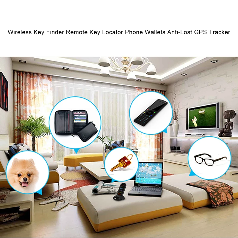 

Advanced Wireless Key Finder Pet Tracker Remote Key Locator Phone Wallets Anti-Lost 5 receivers and 1 dock