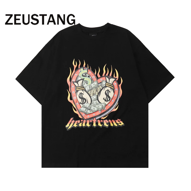 

Футболка Zeustang мужская с круглым вырезом, модная уличная одежда в стиле Харадзюку, топ с коротким рукавом в стиле хип-хоп, весна-лето