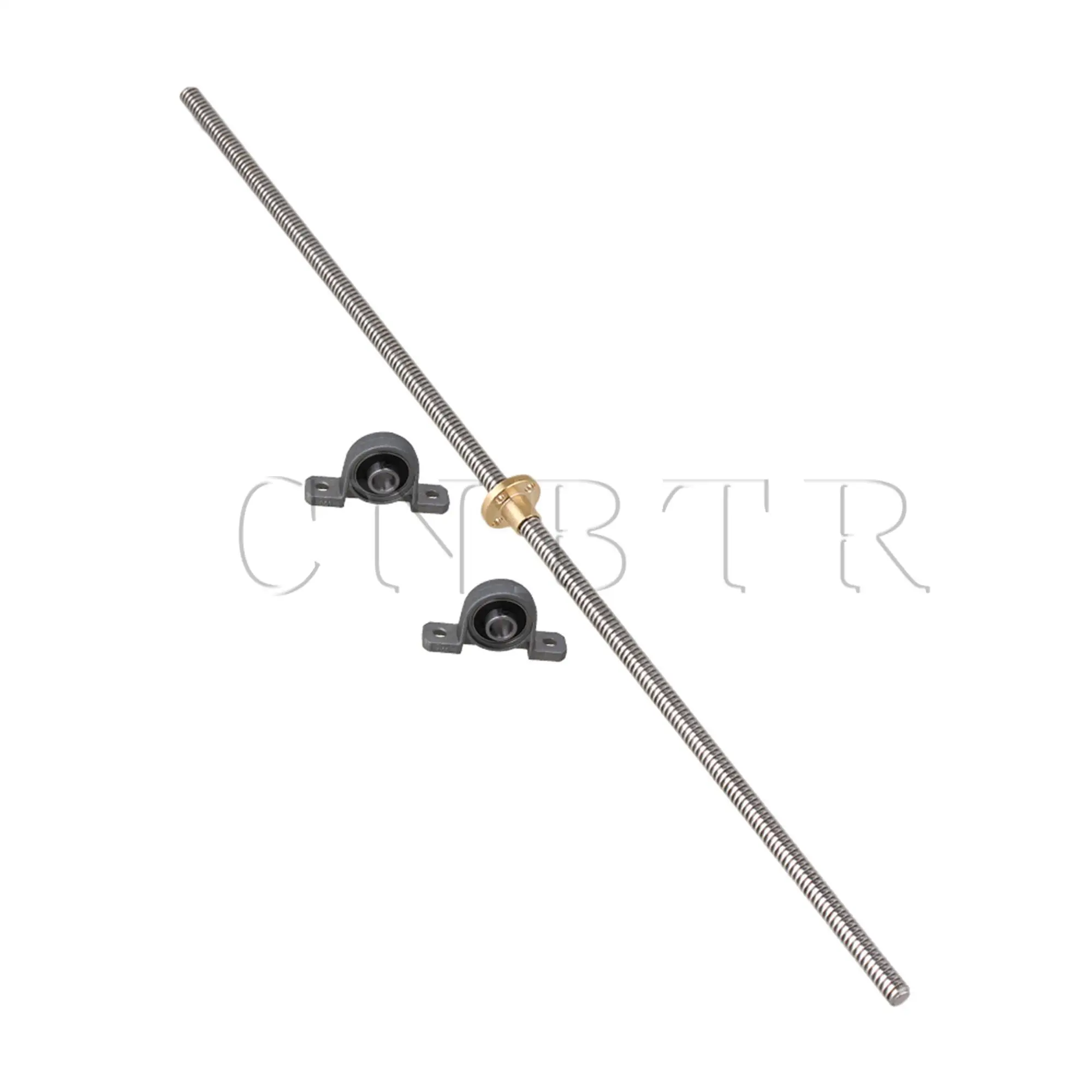 

CNBTR Stainless Steel 450mm Lead Screw & Brass Nut & Pillow Block Mounted Ball Bearing
