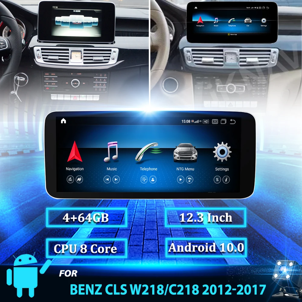 

Автомобильный мультимедийный радиоплеер Android 10 для Mercedes benz CLS W218 2012-2017 GPS навигация автомобильный стерео carplay