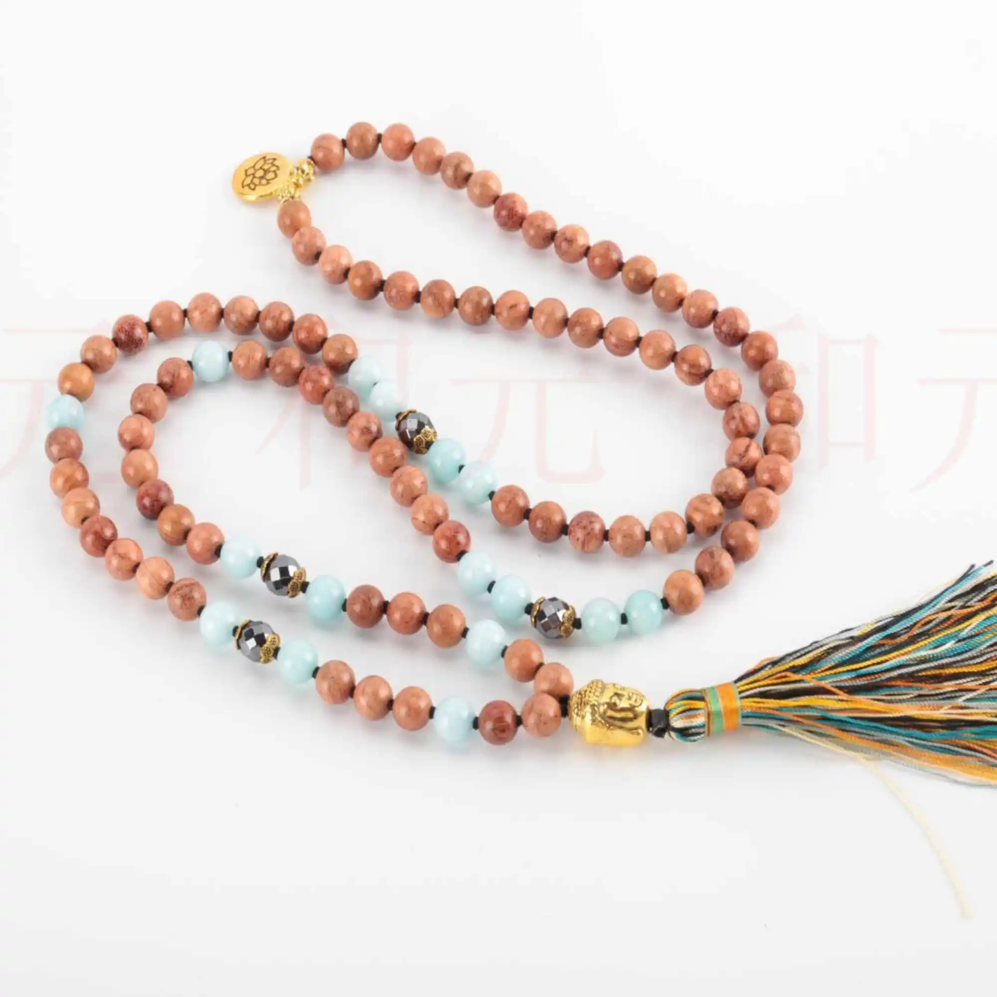 Ожерелье из натурального сандалового дерева с кисточкой 6 мм | Украшения и