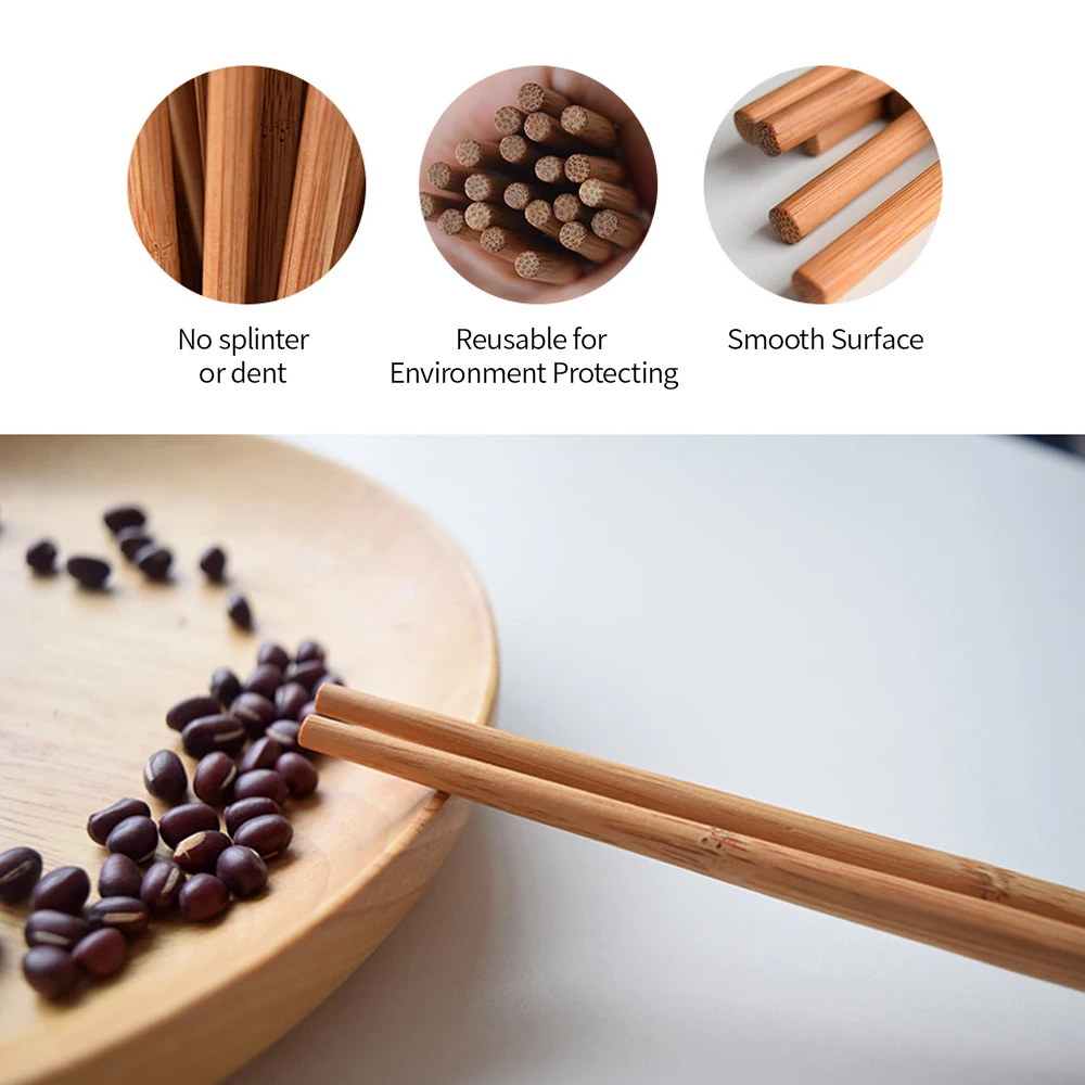 Горячие 5 пар ручной работы натуральные бамбуковые деревянные палочки для еды