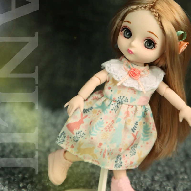 

High quality BJD Doll 13 Movable Joints16cm 1/12 3D Eyes Fashion Dolls Season theme hight-end Dress Up Toys dolls For Girls Gift