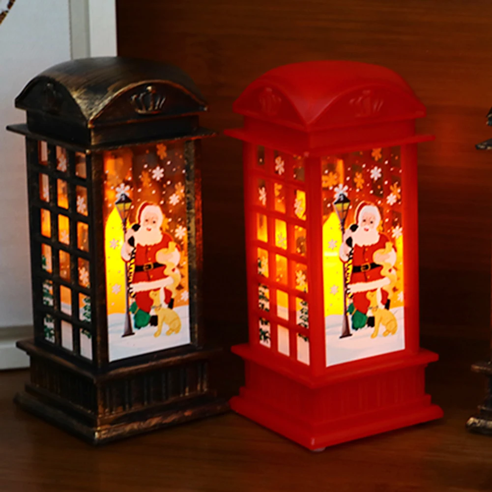 

1Pcs Plastic Candle Lamp Romantic Phone Booth LED Light Safety Holiday Lighting Christmas Santa Claus Decorations for Home
