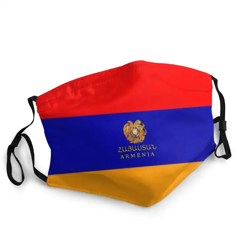 

Armenian Flag Mouth Face Mask Men Anti Haze Dust Armenia Coat Of Arms Mask Protection Cover Reusable Respirator Muffle