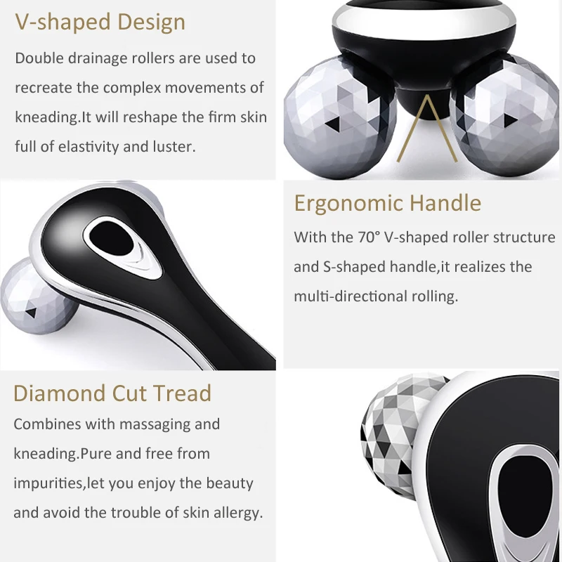 

3D Roller Massager 360 Rotate Thin Face Lift Full Body Shape Massager Lifting Wrinkle Remover Y Shape Facial Massage Roller Tool