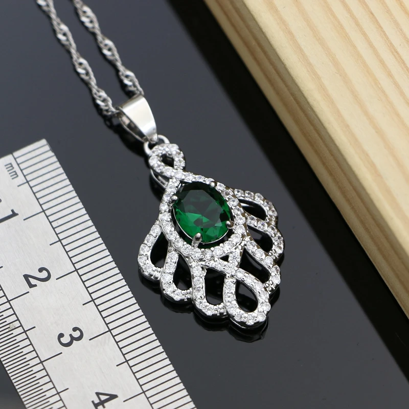 Женский Свадебный комплект из колье и серёг серебро 925 пробы | Украшения