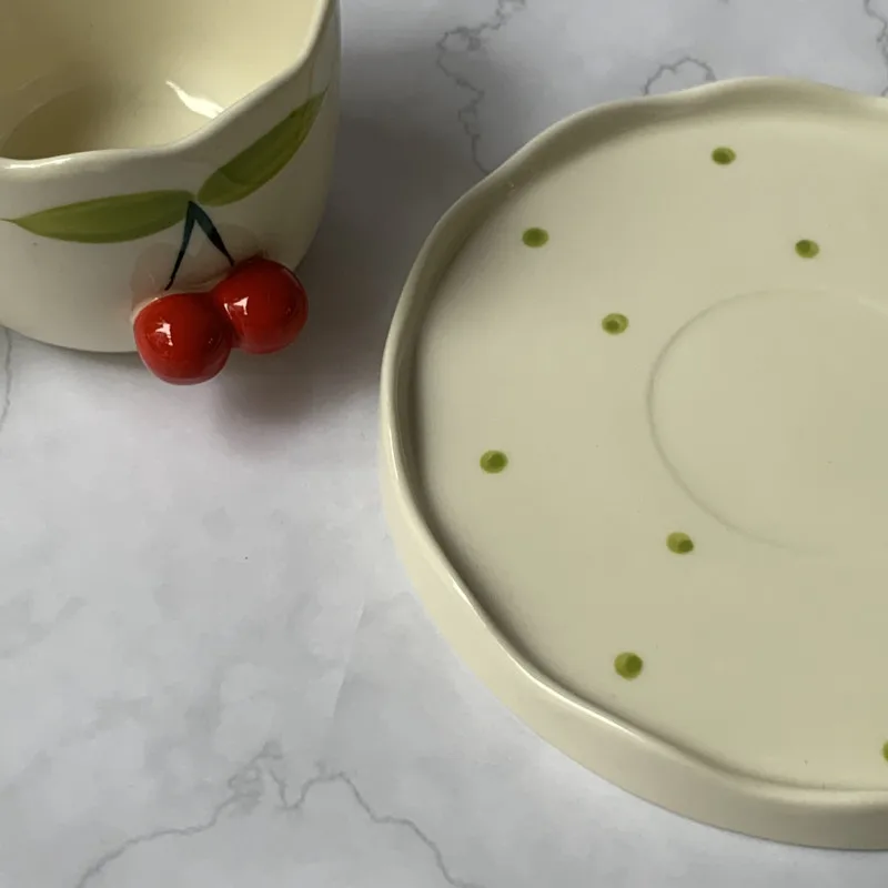 CuteLife Скандинавская милая розовая вишня декоративная чашка для завтрака молока