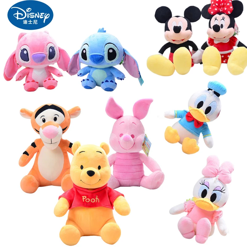 

Disney Kawaii Anime Winnie Pooh Mickey Mouse Minnie Donald Duck Plush Cute Cartoon Soft Stuffed Doll Children Birthday Gift Toys