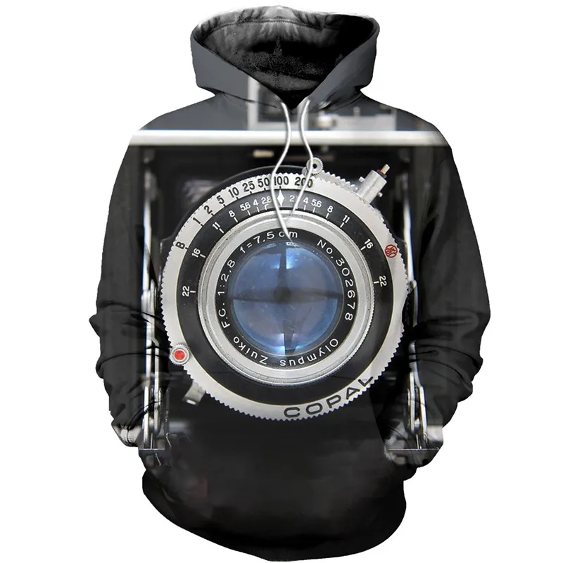 

Модная стильная толстовка с 3D-принтом для камеры/Модная Повседневная Толстовка в стиле Харадзюку/Повседневная Уличная Толстовка в стиле хи...