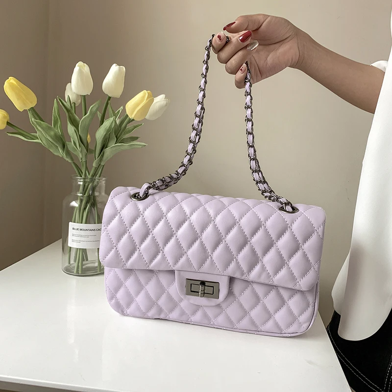 

Женские сумки через плечо с ромбовидной сеткой 2021, брендовые дизайнерские женские кошельки, сумочка, женские сумки-мессенджеры высокого ка...