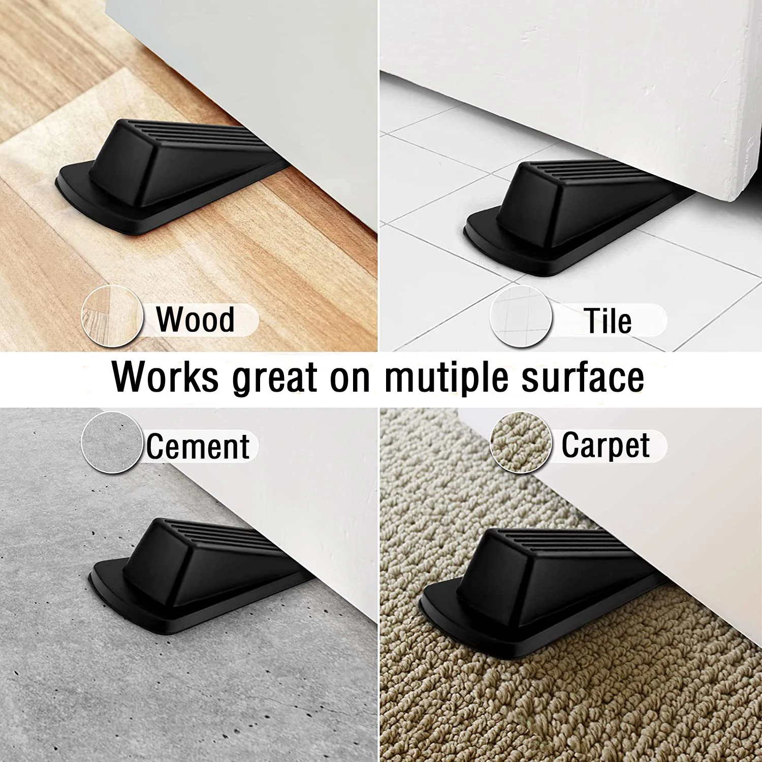 

Door Stoppers Floor Window Rubber Wedge Door Gaps Prevent Lock-outs Floor Sturdy Stackable Carpet Heavy Duty Door Against Impact