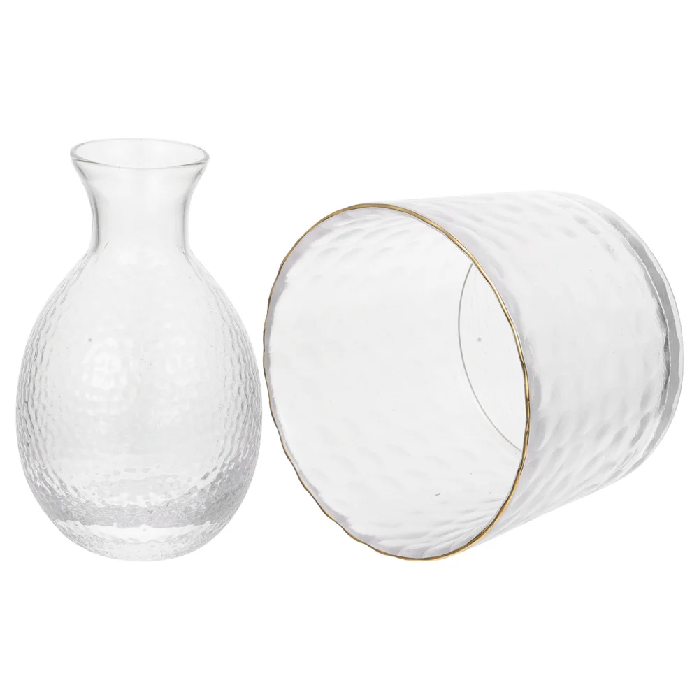 

1 Set of Japanese Style Sake Container Ice Bucket Simple Sake Set Transparent