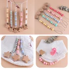 Детская соска, пустышка из Букового дерева, роскошная соска, соска, пустышка, Искусственные Силиконовые Бусины, жевательная игрушка, зажим