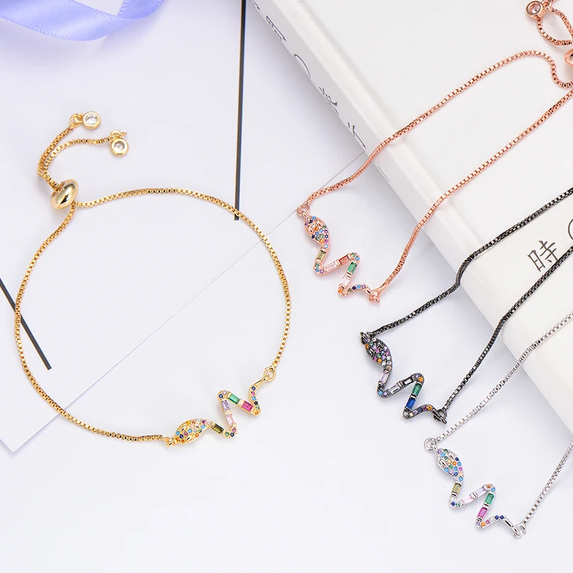 Бижутерия Pipitree из фианита популярный браслет с подвесками в виде змеи