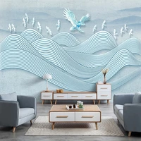 modern creative 3d stripe flying birds wallpaper living room tv study art home decor 3d self adhesive waterproof wall stickers