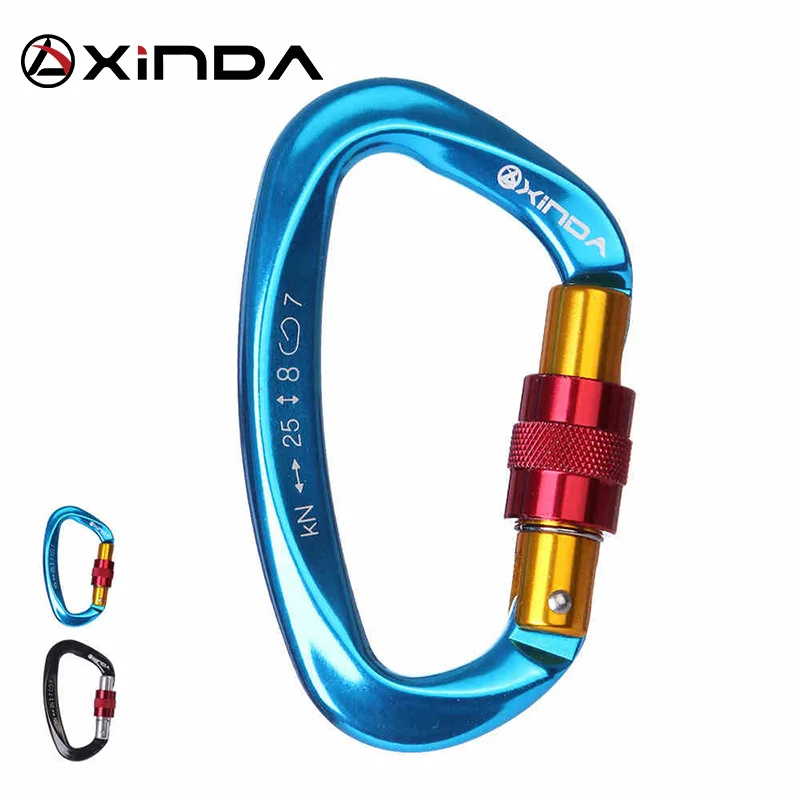 XINDA 5 шт. Профессиональный карабин для скалолазания 25KN d образные винтовые ворота