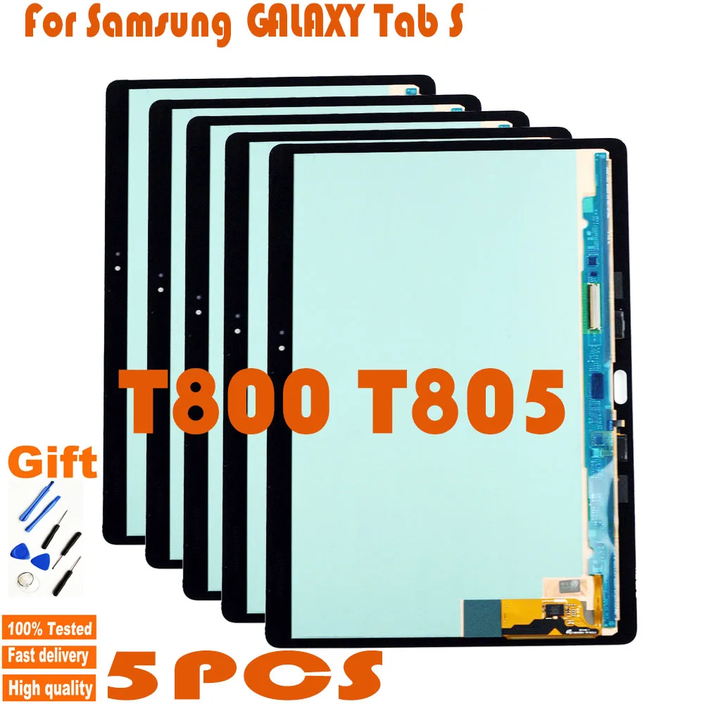 

5 шт. SM-T805 ЖК-дисплей для Samsung GALAXY Tab S T800 T805 SM-T800 ЖК-дисплей/ЖК-экран с сенсорным экраном дигитайзер датчики сборки панель Замена