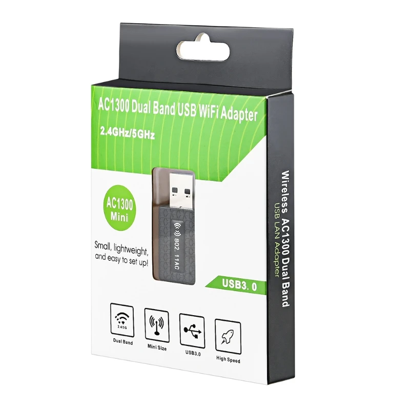

USB WiFi Adapter - Dual Band 2.4G/5.8G Mini Wifi Wireless Network Card with High Gain Antenna 1Pc High Quality