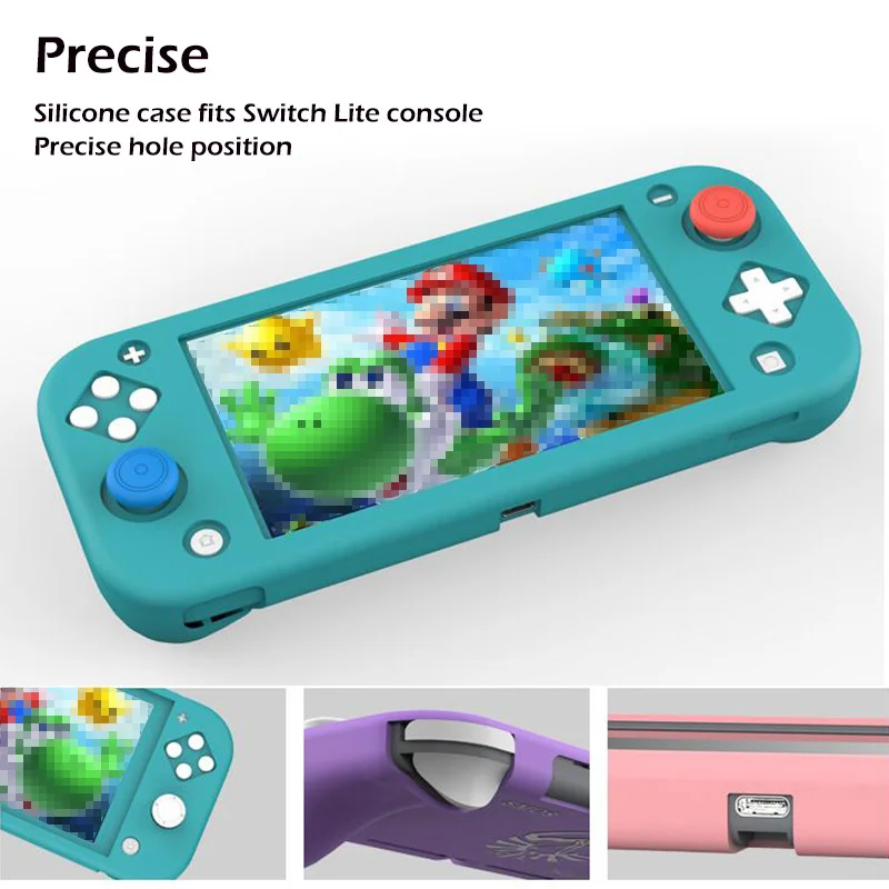 Силиконовый чехол для Nintendo Switch Lite розовый милый цветной задняя крышка аксессуары