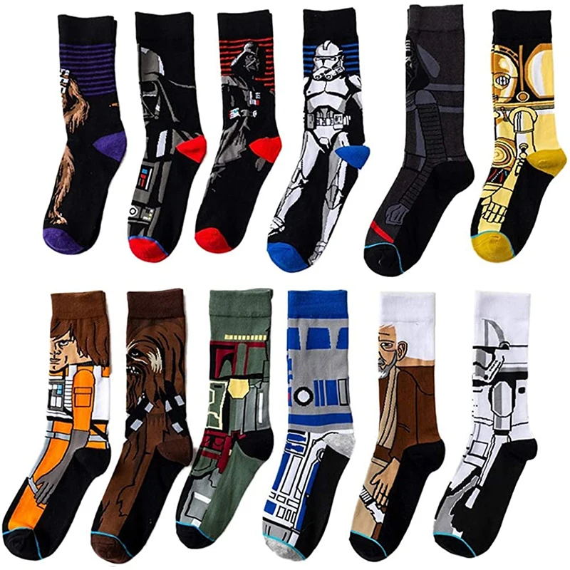 

Star Wars Sport Cotton Socks Athletic Casual Crew Socks Darth Vader Socks C-3po Boba Fett toys for children