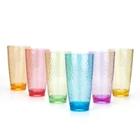 26 ounce large acrylic glasses plastic tumblerdrinking cupsset of 6 multi hammered stylebpa free
