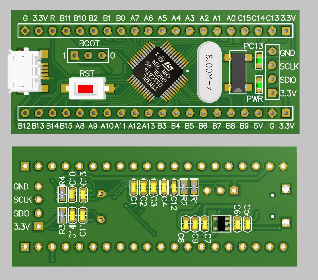 Основная плата STM32L051C8T6 новая минимальная система L051 для разработки низкое