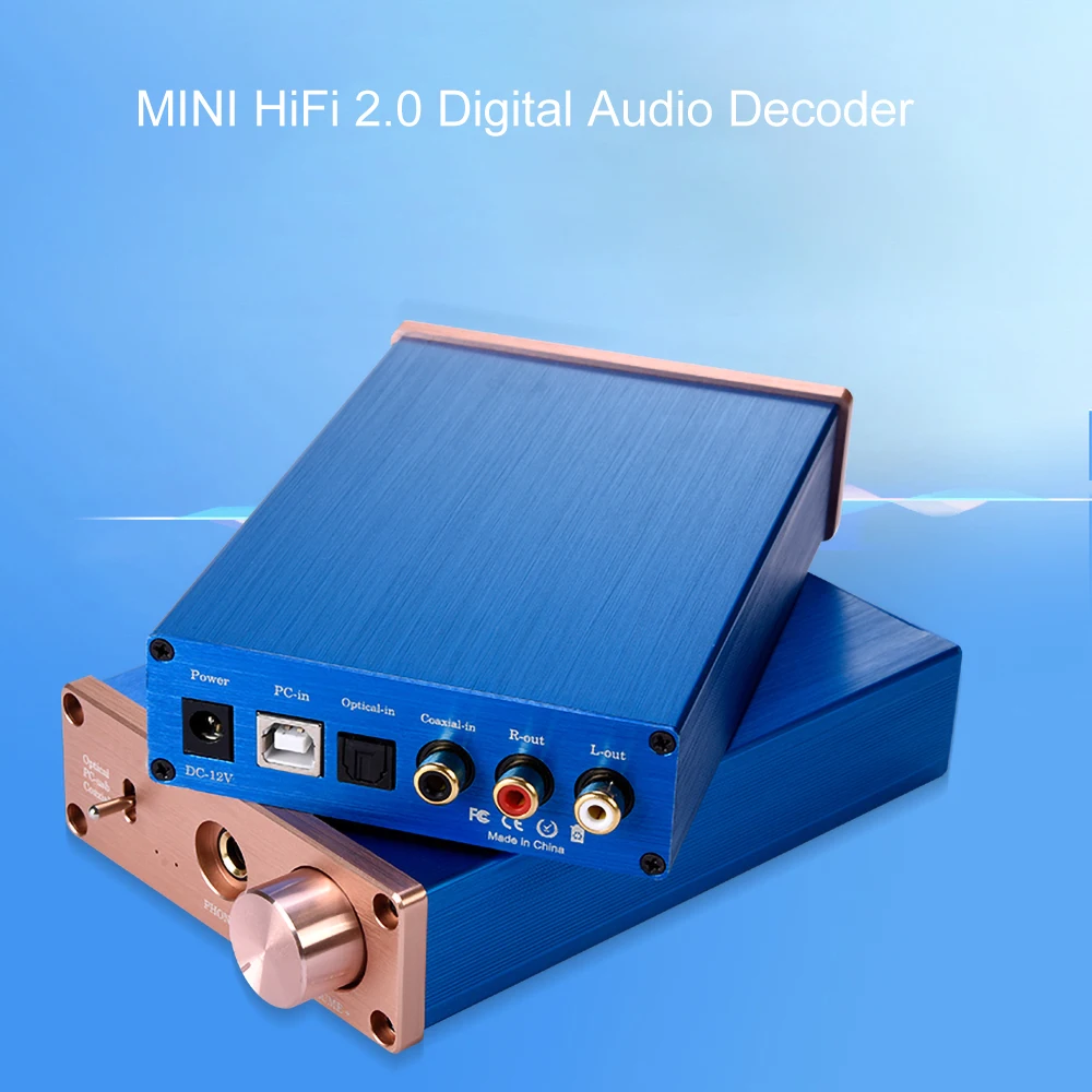 Цифровой аудио декодер Hi Fi 2 0 ЦАП усилитель 12 В постоянного тока вход