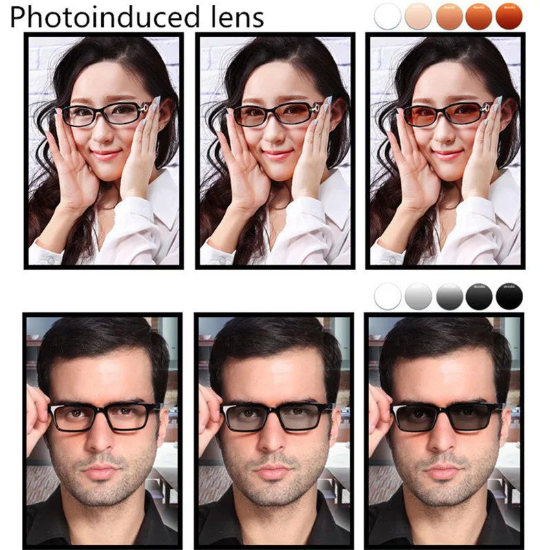 Прогрессивные оптические очки KOTTDO с быстрой сменой цвета фотография серого или