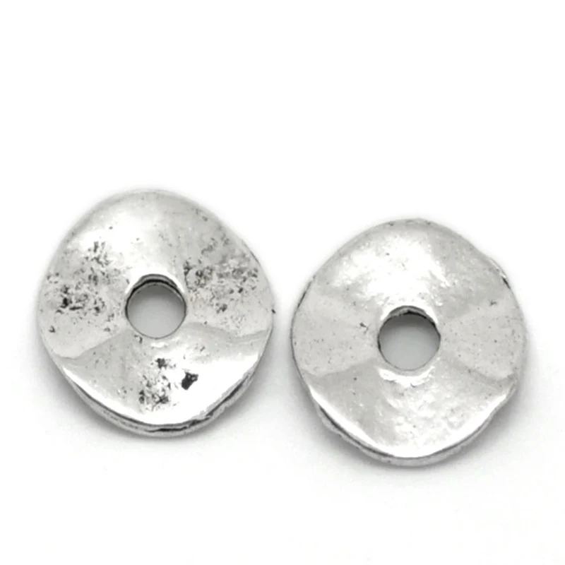 200 шт. Doreen Box Tortuose Ring Spacer Beads фурнитура Znic Alloy серебристый цвет диаметр 9 мм Для