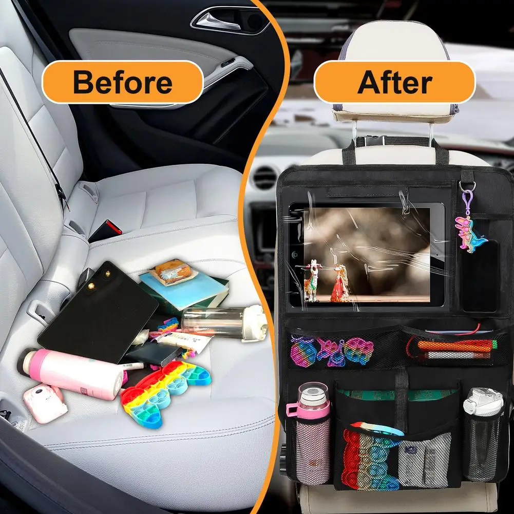 

Backseat Car Organizer Seat Back Car Storage Organizers Clear Screen Tablet Holder Auto Phone Pocket Pouch Storage Bag For Kids