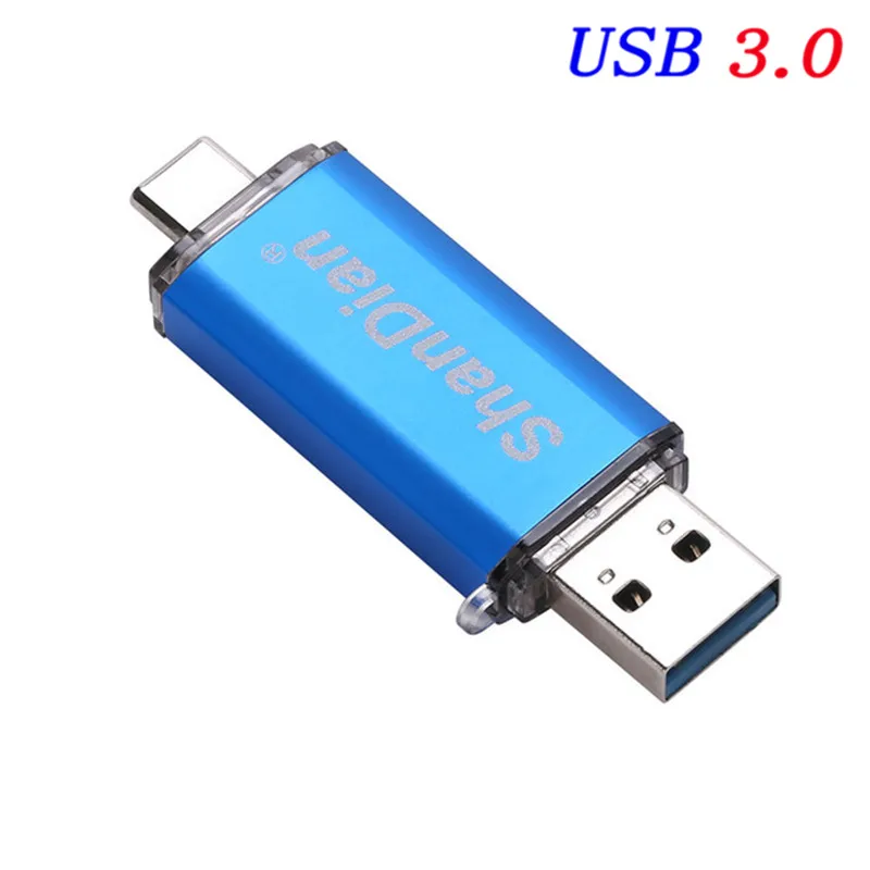 Blue SHANDIAN фактическая емкость USB 3,0 type-C 3,1 usb флеш-накопитель 68 ГБ/32 ГБ/16 ГБ/8 ГБ флеш-накопитель карта памяти U диск - Цвет: Blue