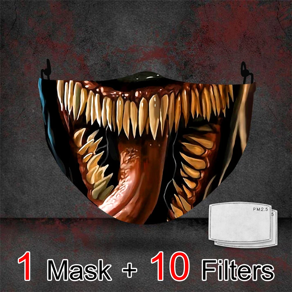 

Funny Joker Face Masks 3D Fashion Print Adult Mouth Covers Halloween Party Cospaly Reusable Washable Mask