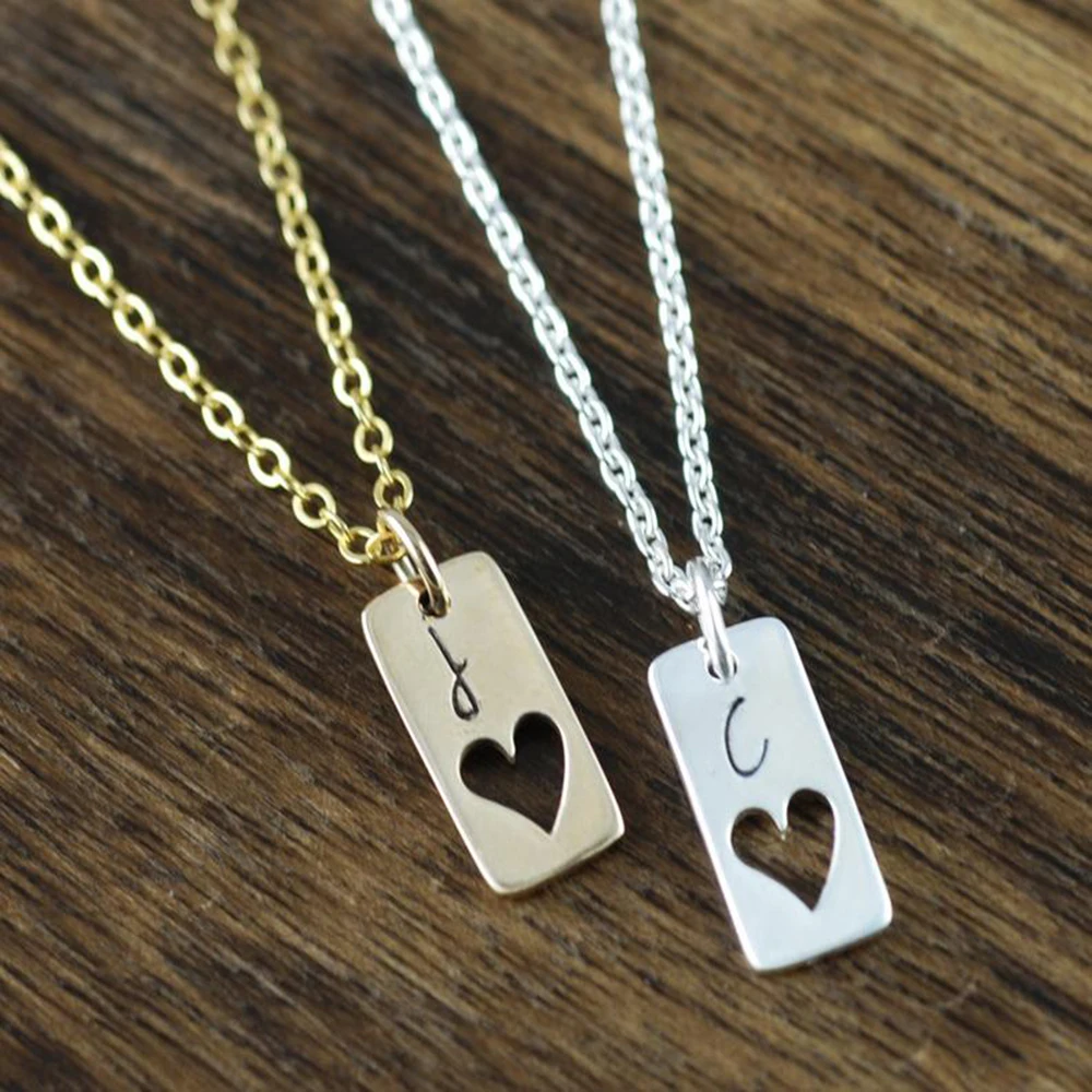 FYW заказное розовое ожерелье с золотыми буквами бар кулон