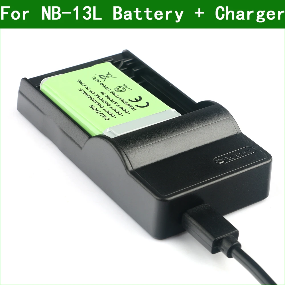 NB-13L NB 13L Digital Camera Battery + Charger For Canon PowerShot SX620 SX720 SX730 SX740 HS G9 X Mark II, G7 X Mark III