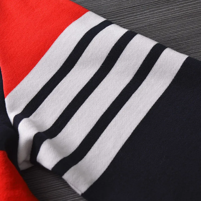 

2021 new arrivals TB THOM men's hooded contrast color sport casual spried cotton men fashion autumn jacket male