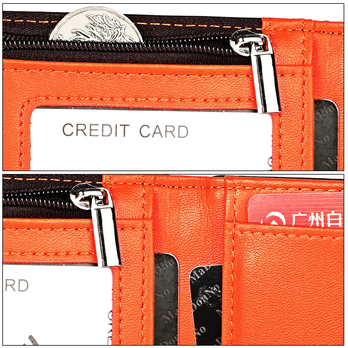 Модный кошелек из натуральной воловьей кожи RFID зажим для денег тонкая визитница двойные мужские денежный зажим держатель для денег на молнии карман для монет