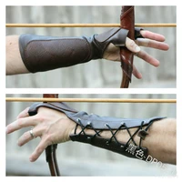 medieval armor wide cuffs bracers steampunk gloves men renaissance warrior knights templar leather lace up gauntlet wristband