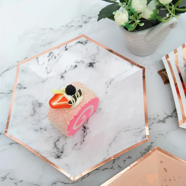 Одноразовая посуда из розового золота 160 шт.|Одноразовая для вечеринок| |