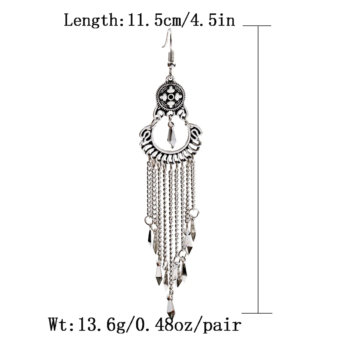 2019 женские этнические резные серьги в виде полумесяца с кисточками и цепочками