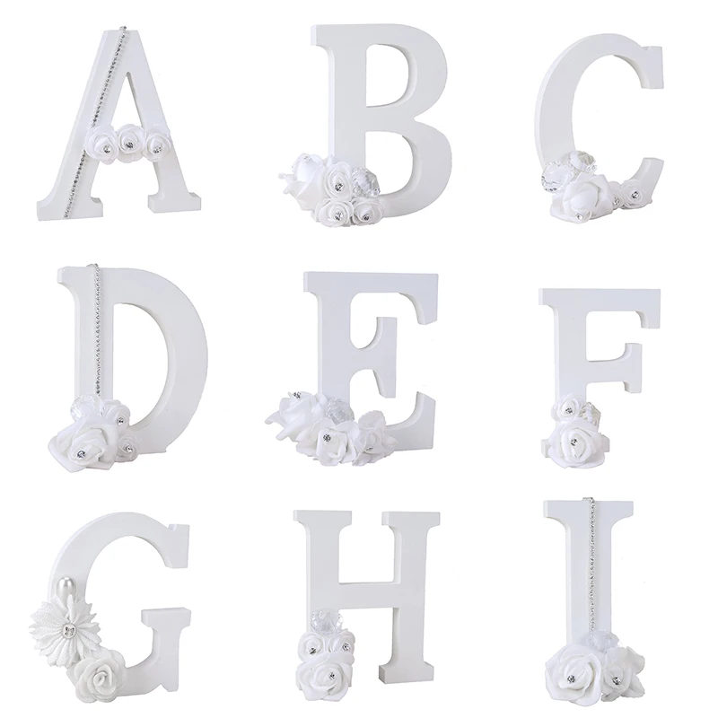 Английский алфавит английские буквы белый деревянный дизайн имени сделай сам 1