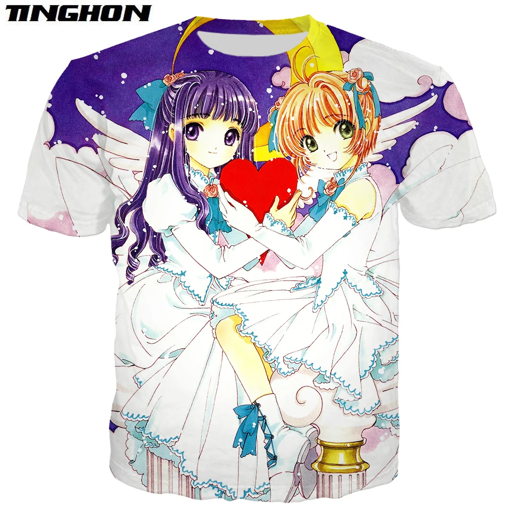 XS 7XL аниме Card Captor Sakura футболка 3D модные принты для мужчин Женская одежда с