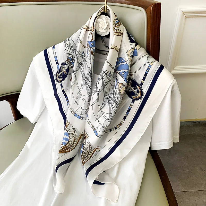 

2021 Spring New Fashion Silk Scarf Summer Sunscreen Shawl Ms. Hairclip Ribbon Headdress scarves women pashmina infinity