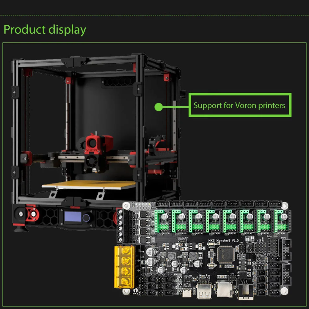 mks monster8 motherboard 168mhz 9 motor interfaces control board for 8 axis voron marlin 3d printer parts free global shipping