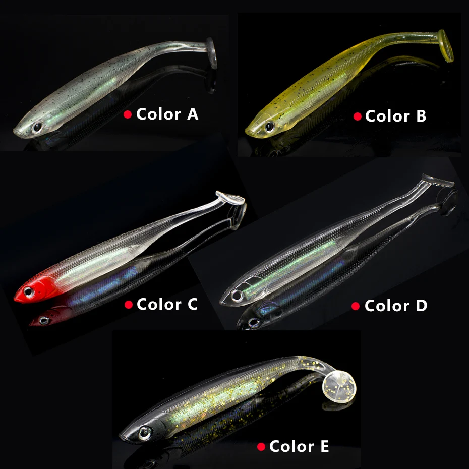 Мягкая рыболовная приманка FOVONON 4 шт./лот искусственная Seabass силиконовый червь Шад