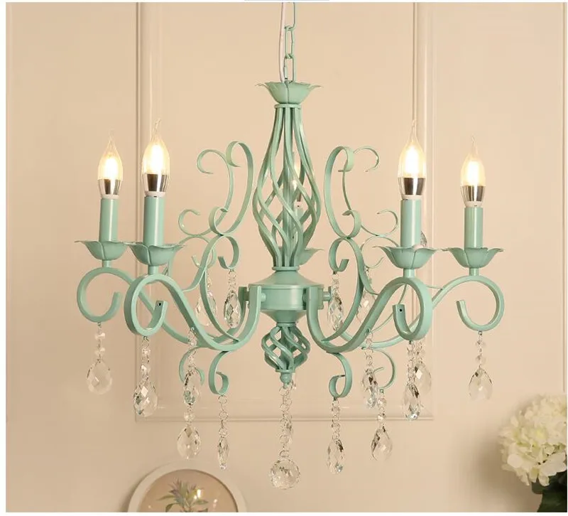 Хрустальные современные подвесные светильники цвета Макарон потолочные детские