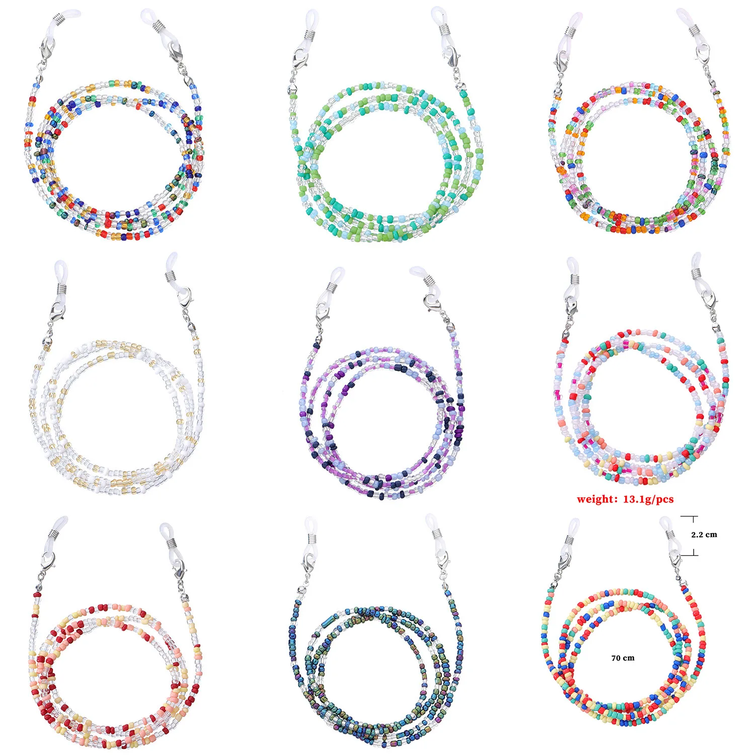 

2021 Fashion Acrylic Beaded Sunglasses Chain Mask Lanyard Retro Non-slip Reading Glasses Chain Neck Lanyard Jewelry for Women